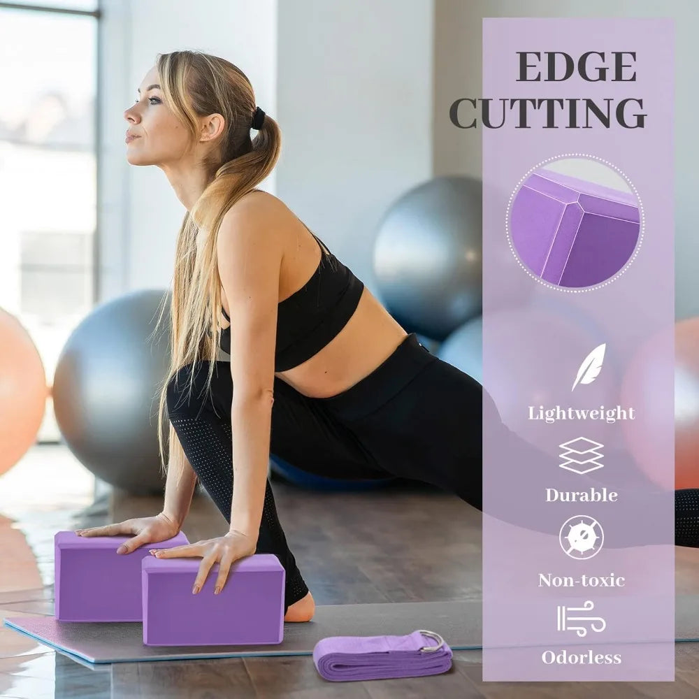 6 Pcs Restorative Yoga Kit Include Rectangular Yogas Bolster Yoga Mexican Blanket Yoga Blocks with Strap Eye Pillow for Exercise