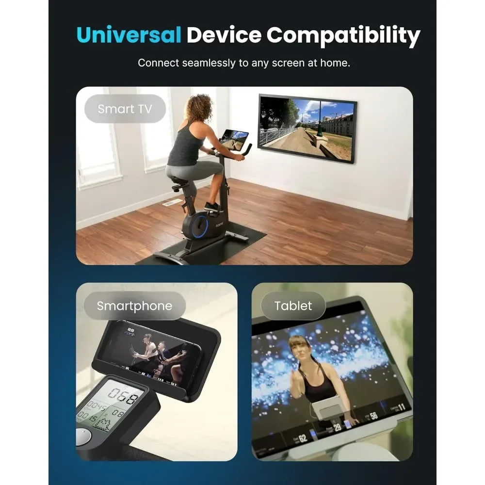 AI Smart Stationary Bike for Home, 24-Level Magnetic Resistance, Bluetooth and App Connectivity, Gifts for Men Women