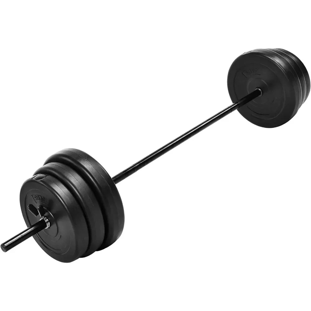 Barbell 100-Pound Weight Set for Home Gym Threaded Ends Come with Six Plates and Optional Standard Barbell with Locks, Barbell