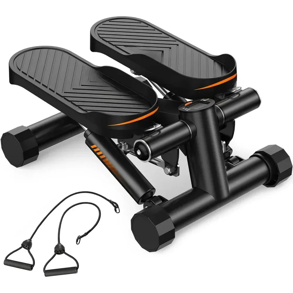 Stair Stepper, for Exercises-Twist Stepper with Resistance Bands and 330lbs Weight Capacity, Black, Lose Weight and Get Fit