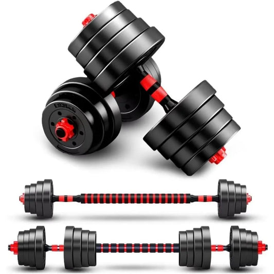 Adjustable-Dumbbells-Sets, 60 Lbs Free Weights-Dumbbells Set of 2 Convertible To Barbell A Pair of Lightweight for Home Gym