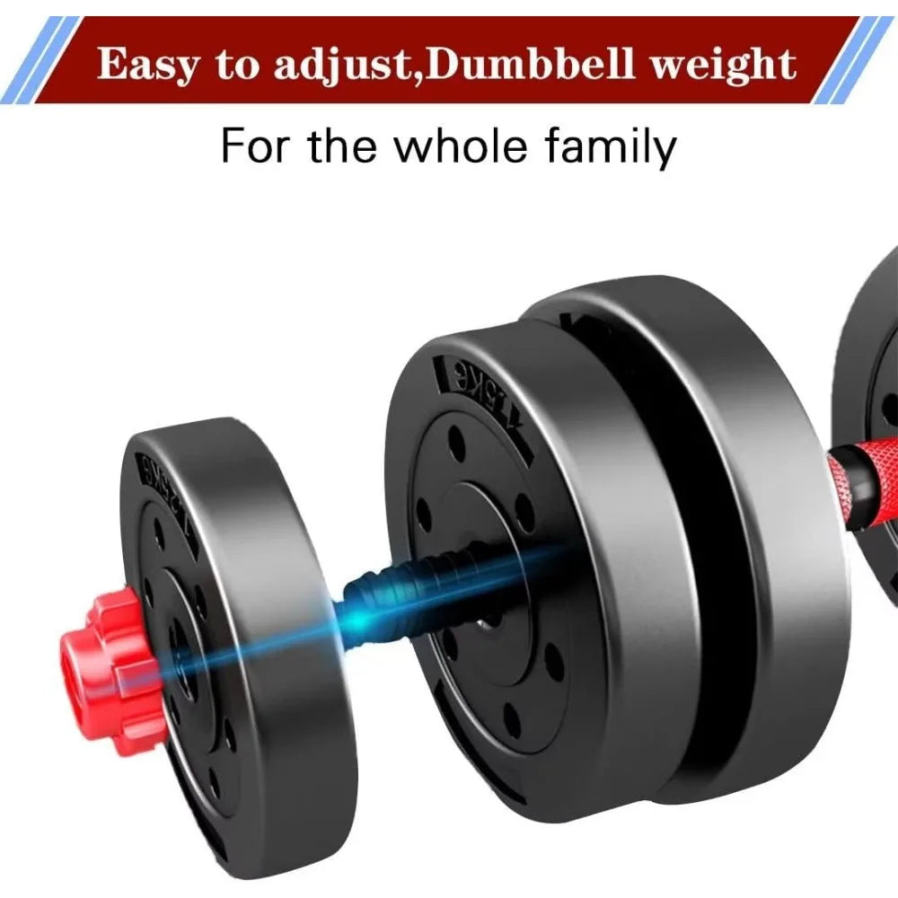 Adjustable-Dumbbells-Sets, 60 Lbs Free Weights-Dumbbells Set of 2 Convertible To Barbell A Pair of Lightweight for Home Gym