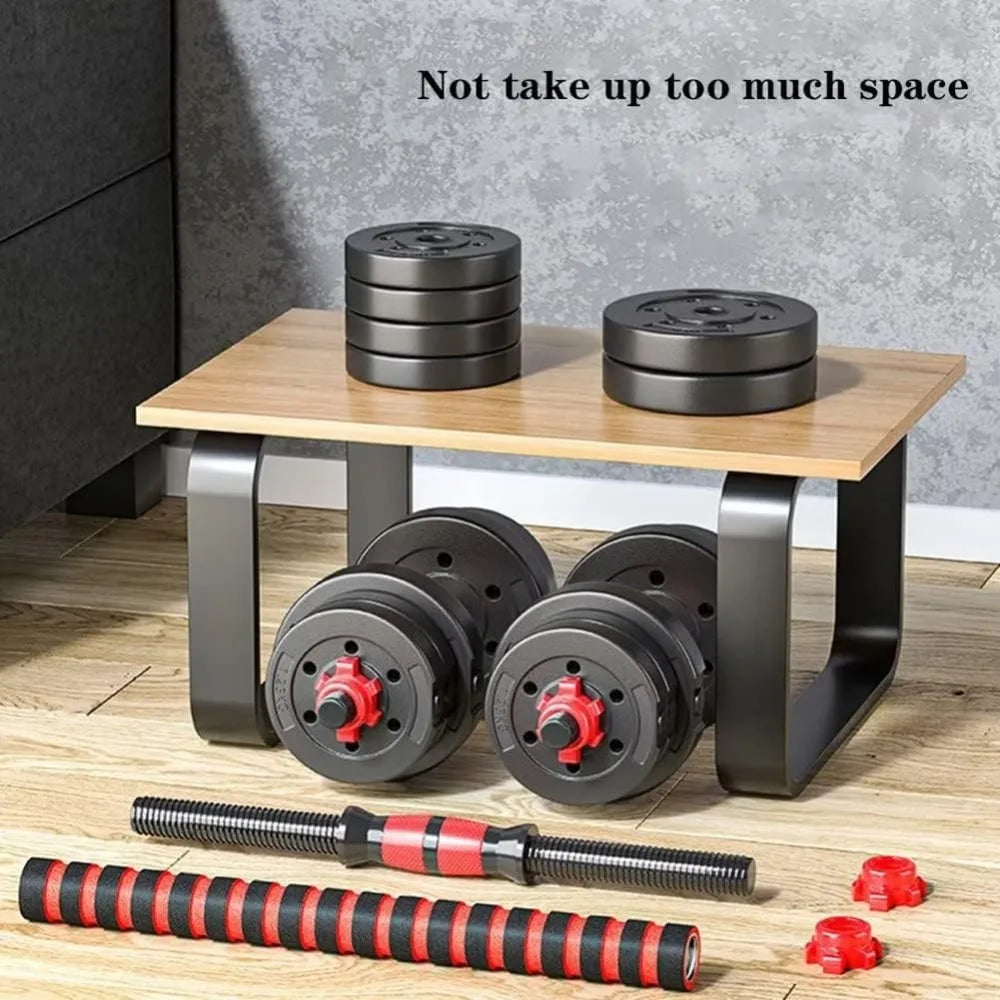 Adjustable-Dumbbells-Sets, 60 Lbs Free Weights-Dumbbells Set of 2 Convertible To Barbell A Pair of Lightweight for Home Gym