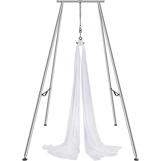 Aerial Yoga Frame & Yoga Hammock, Height Professional Yogas Swing Stand Comes Yards Aerial Hammock, Yoga Rig for Indoor