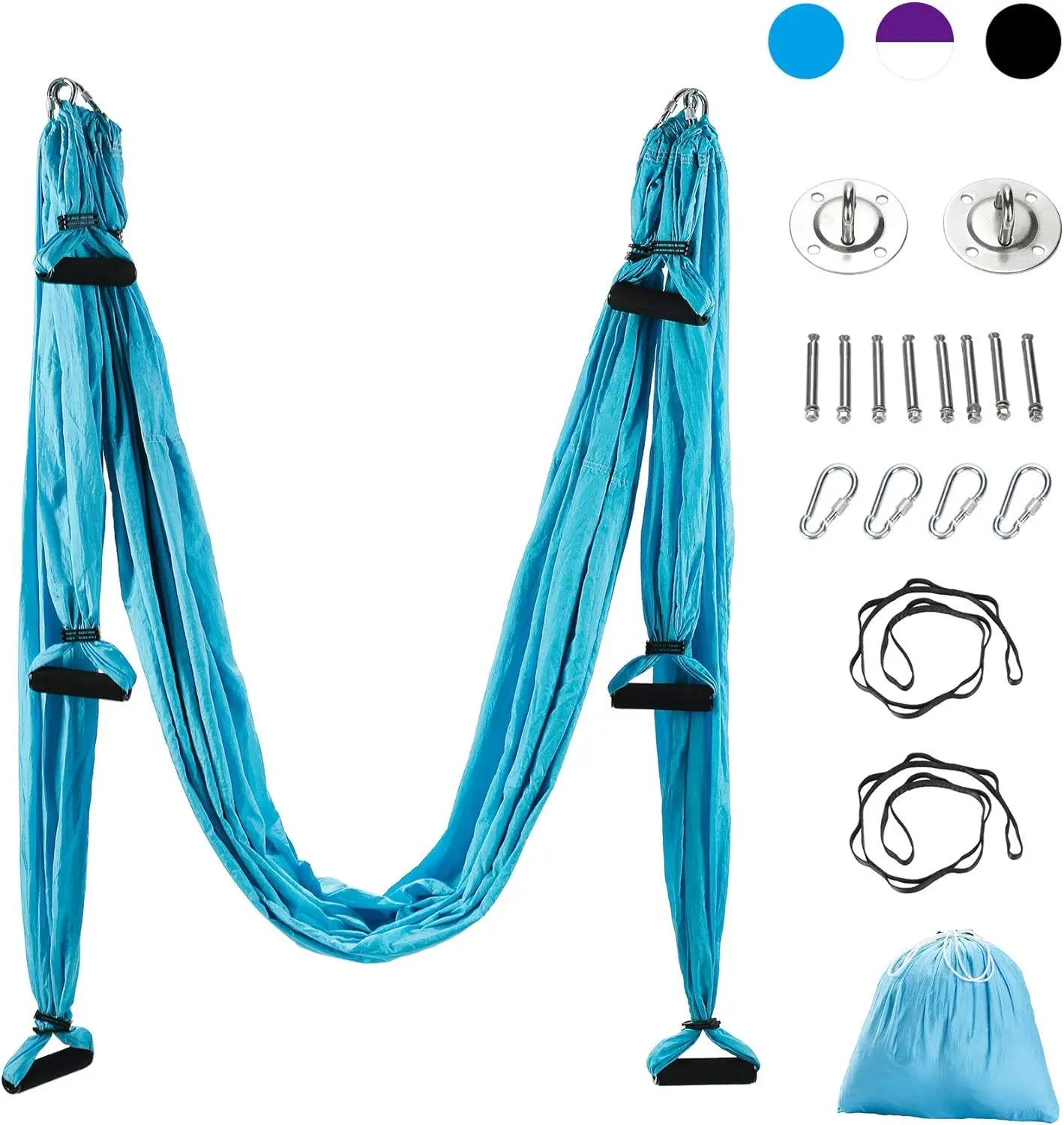 Aerial Yoga Swing Sling Strong Yoga Hammock Kit Set Trapeze Inversion Equipment Include 2 Extensions Straps and Ceiling Mounting