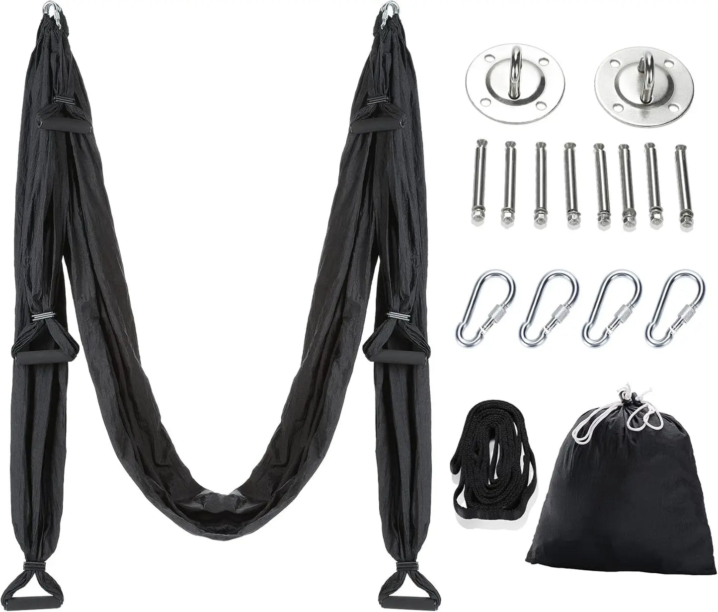 Aerial Yoga Swing Sling Strong Yoga Hammock Kit Set Trapeze Inversion Equipment Include 2 Extensions Straps and Ceiling Mounting