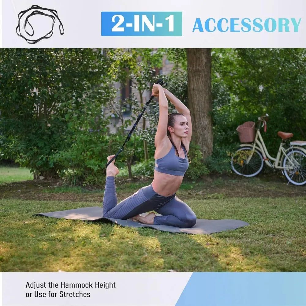 Aerial Yoga Swing Sling Strong Yoga Hammock Kit Set Trapeze Inversion Equipment Include 2 Extensions Straps and Ceiling Mounting