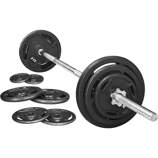 Barbell, Standard Weight Plates Including Plates are made of solid cast iron 5FT Standard Barbell with Star Locks Set, Barbell