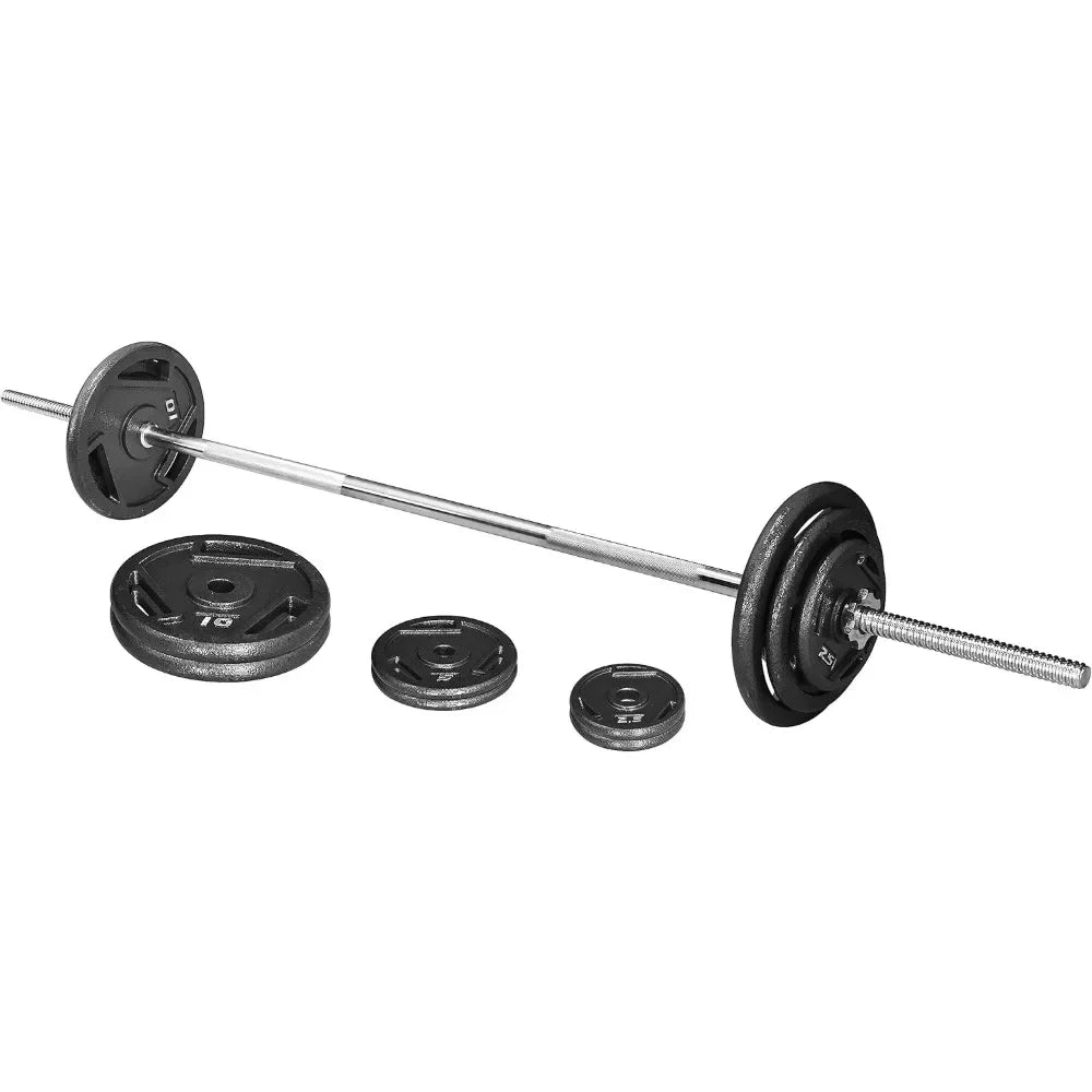 Barbell, Standard Weight Plates Including Plates are made of solid cast iron 5FT Standard Barbell with Star Locks Set, Barbell