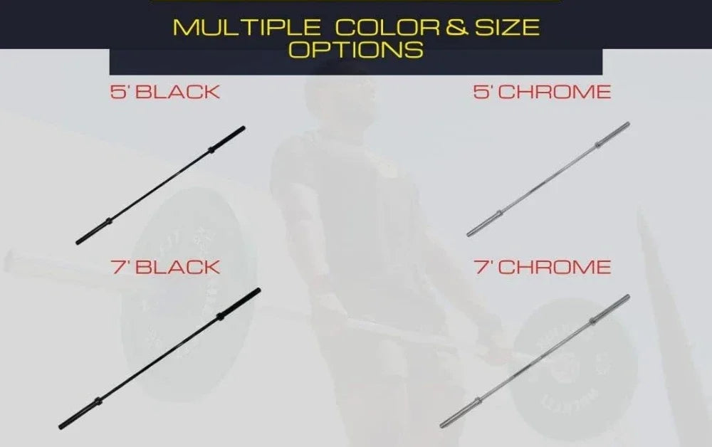 Barbells 7 Foot Weightlifting with Sleeve Exercise Equipment for Home Gym Bench Press, Squats & Deadlifts Multicolor Barbells
