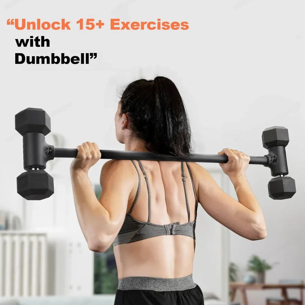 Dumbbell Barbell Converter Set, Transform Dumbbells Into A Complete Home Gym Versatile Adjustable Weight for Full Body Workouts