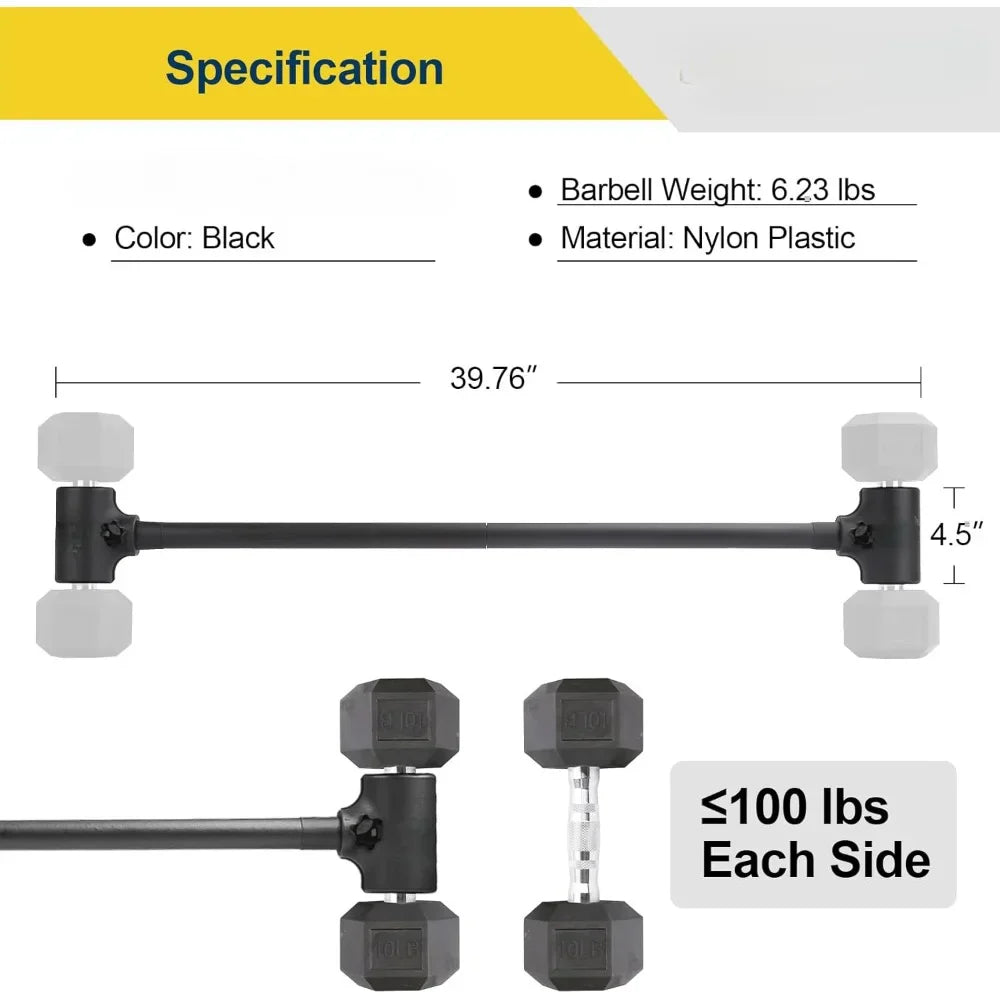 Dumbbell Barbell Converter Set, Transform Dumbbells Into A Complete Home Gym Versatile Adjustable Weight for Full Body Workouts