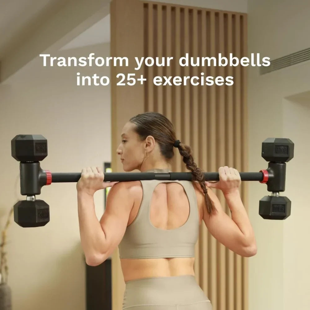 Dumbbell Converter Convert Dumbbells To Barbell Set and Kettlebell for Home Fitness - Adjustable 200 Lb Capacity Weight Barbell