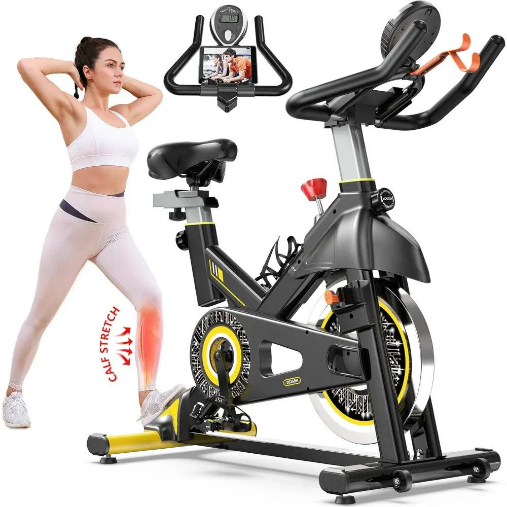 Dynamic Bike, Adjustable Magnetic/Brake Pad Resistance Silent Belt Drive, Indoor Cycling Bike for Home Cardio Dynamic Bike