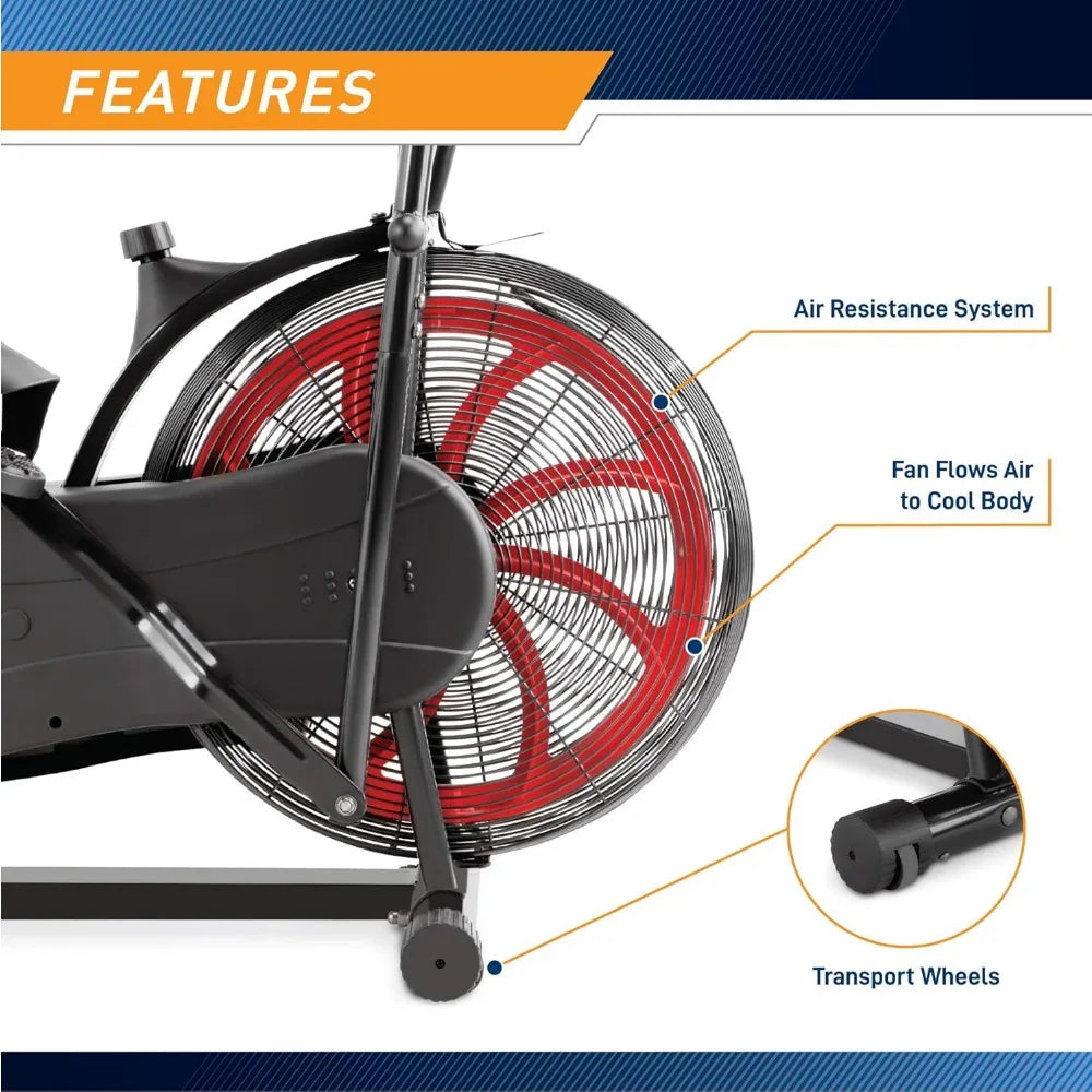 Dynamic Bike, Air-Resistance Exercise Fan Bike With Dual Acction Handlebars Dynamic Bike