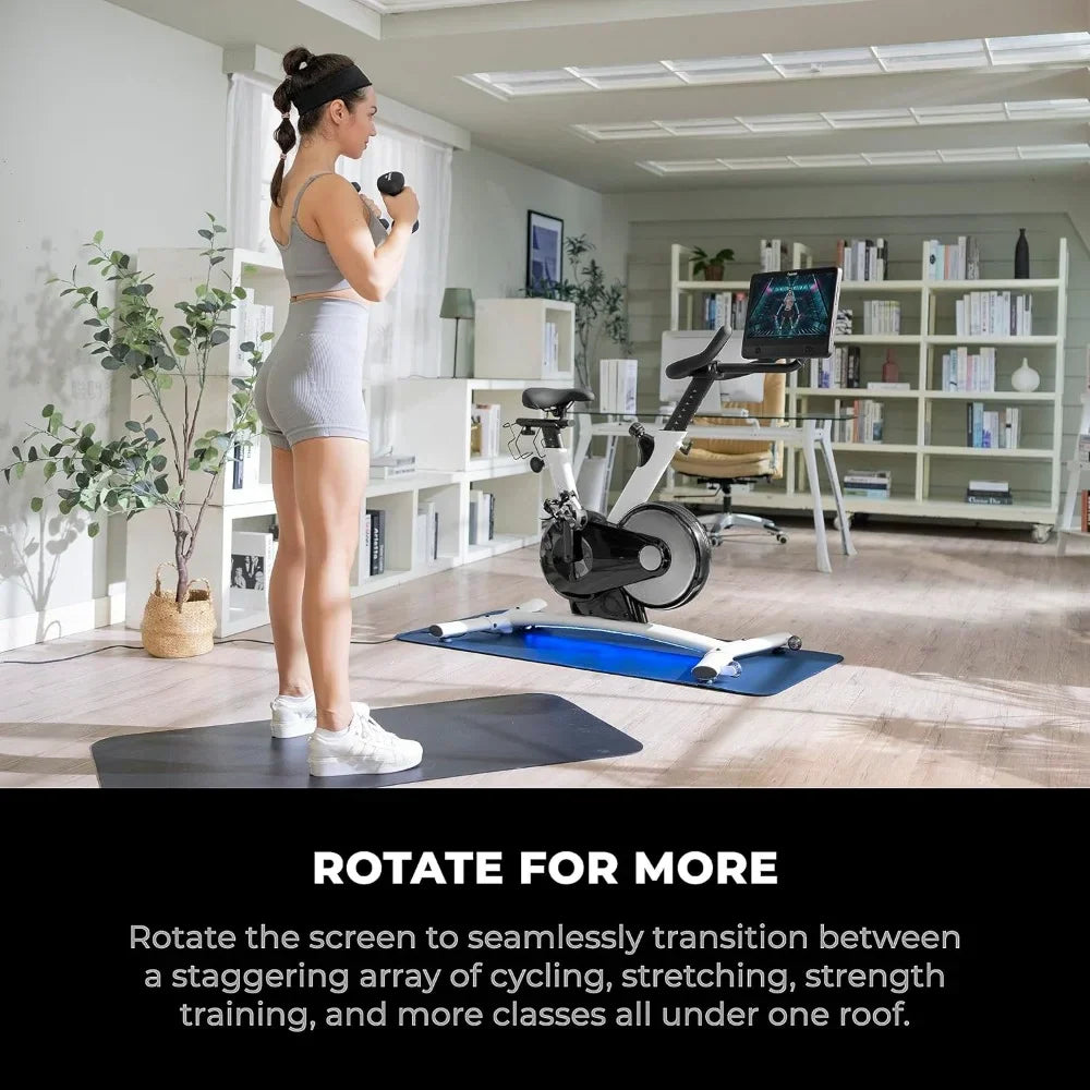 Dynamic Bike, Indoor Exercise Bike with 15.6 TouchScreen, Stationary Bike with Auto Resistance, Training Algorithm Dynamic Bike