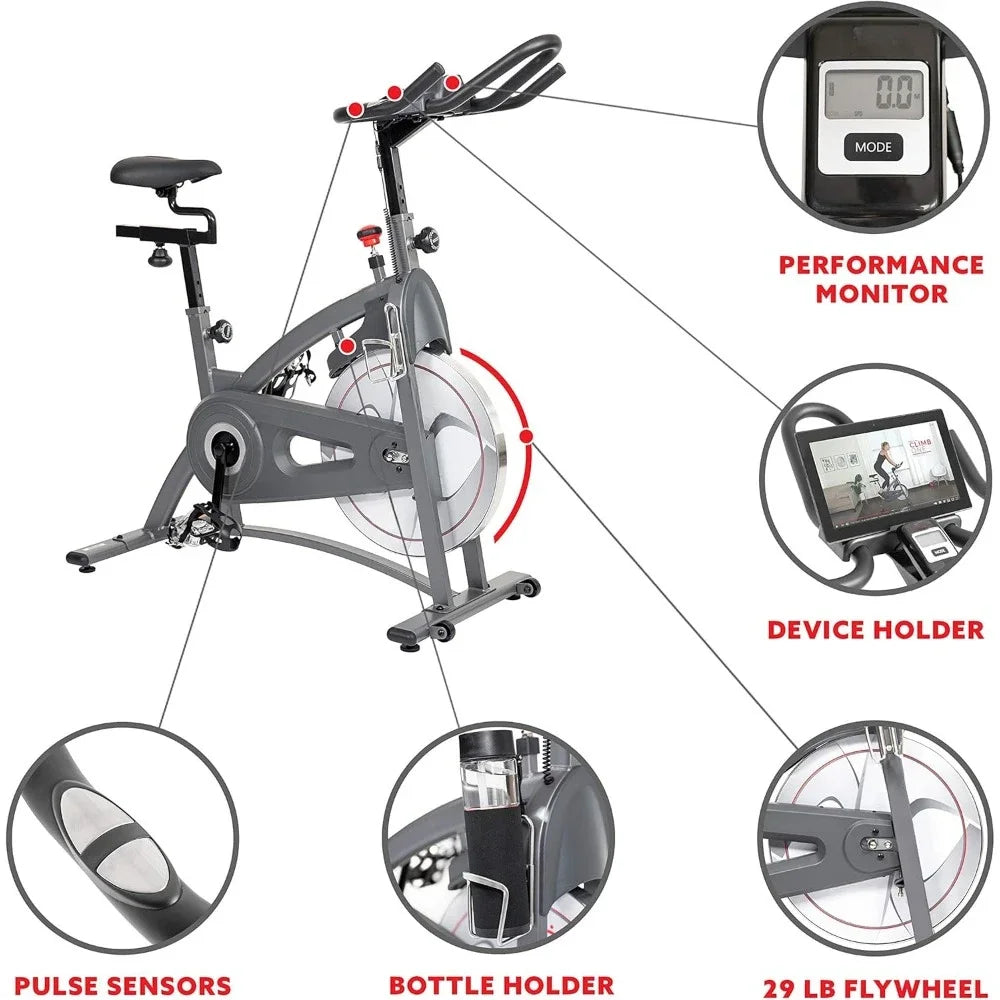 Exercise Bike Premium Magnetic Resistance Interactive Indoor Cycling,Comfortable Adjustable Seat,Optional Bluetooth Connectivity