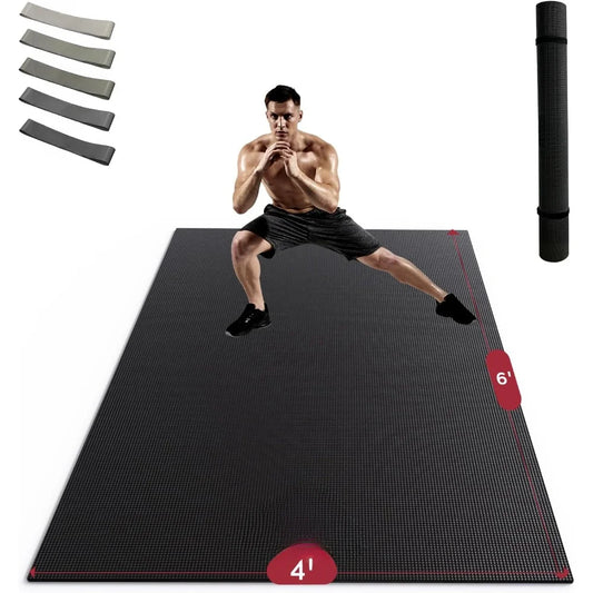 Extra Large Exercise Mat, Non-Slip, Ultra Durable, Thick Workout Mats for Home Gym Flooring Cardio, Yoga Mats for Fitness