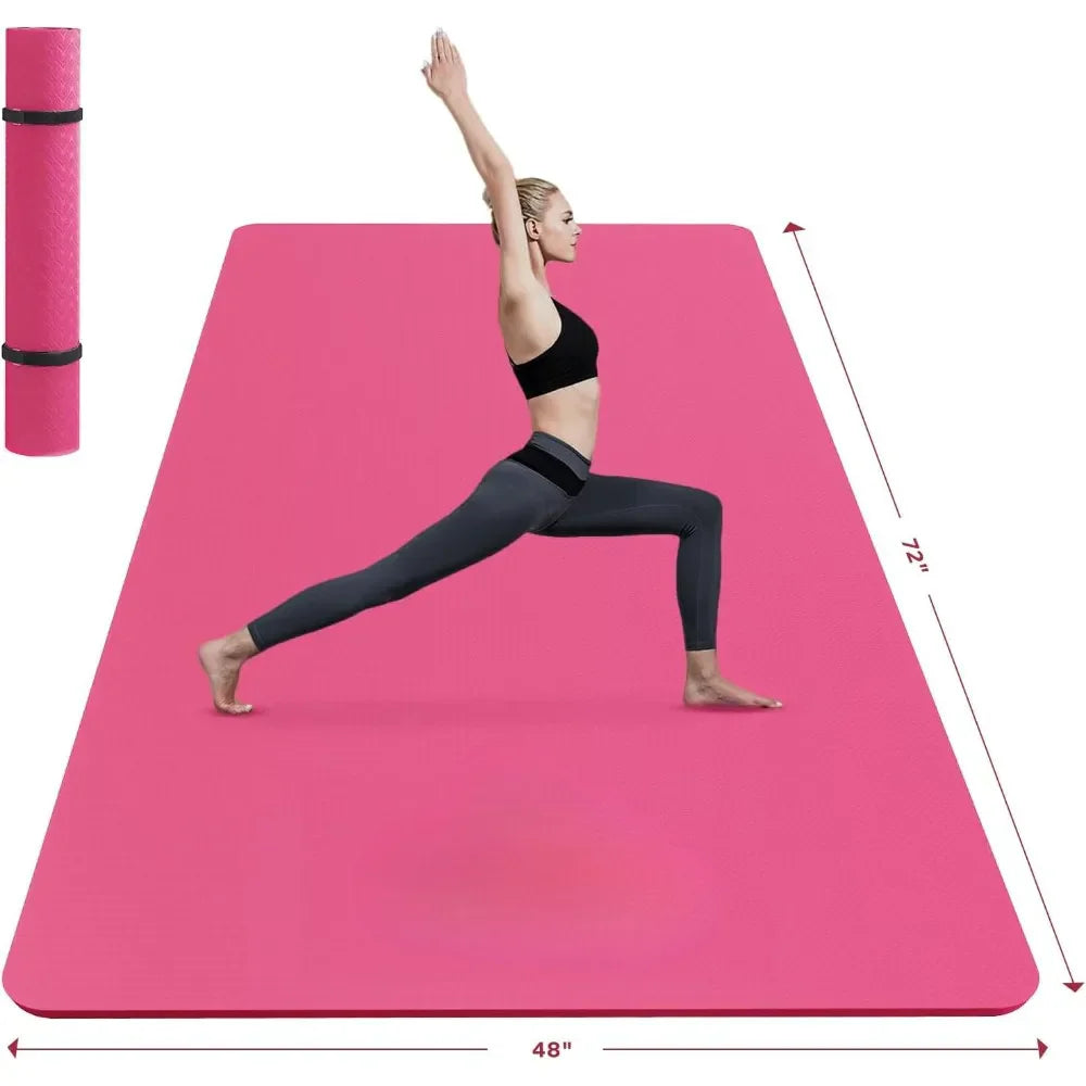 Extra Large Yoga Mat - 72"x48"/78"x54"x6mm, Non-Slip, Durable, Eco-Friendly, Thick Wide Exercise Mat for Home Workouts, Yoga