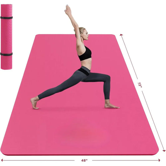 Extra Large Yoga Mat - 72"x48"/78"x54"x6mm, Non-Slip, Durable, Eco-Friendly, Thick Wide Exercise Mat for Home Workouts, Yoga