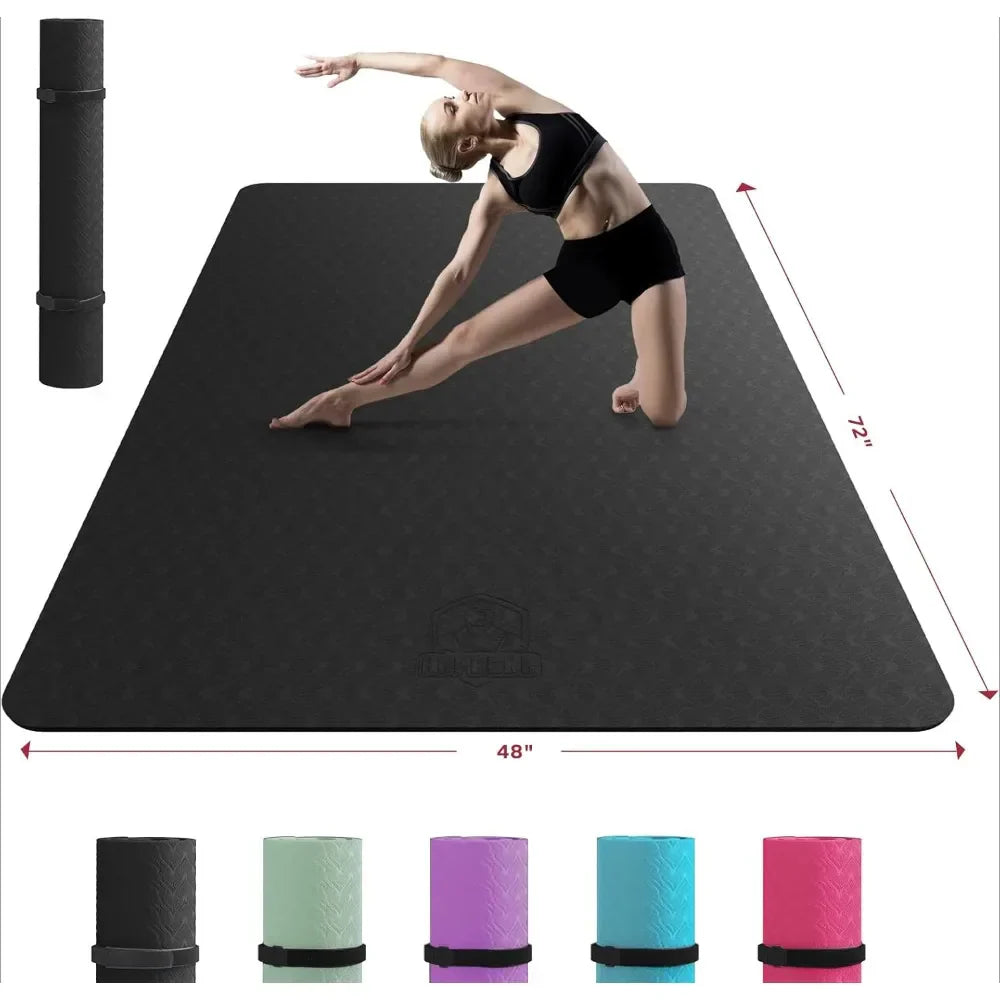 Extra Large Yoga Mat - 72"x48"/78"x54"x6mm, Non-Slip, Durable, Eco-Friendly, Thick Wide Exercise Mat for Home Workouts, Yoga