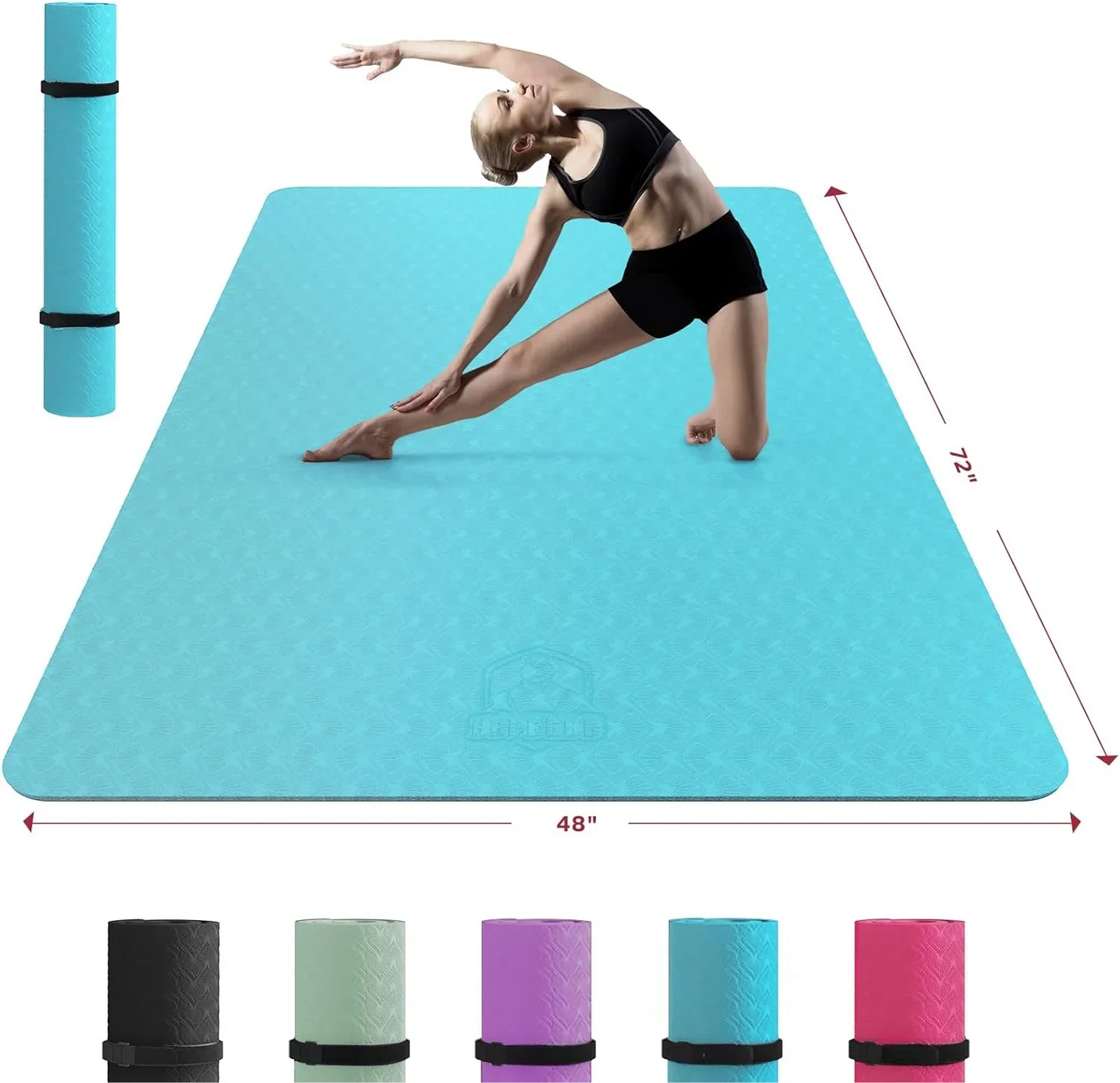 Extra Large Yoga Mat - 72"x48"/78"x54"x6mm, Non-Slip, Durable, Eco-Friendly, Thick Wide Exercise Mat for Home Workouts, Yoga