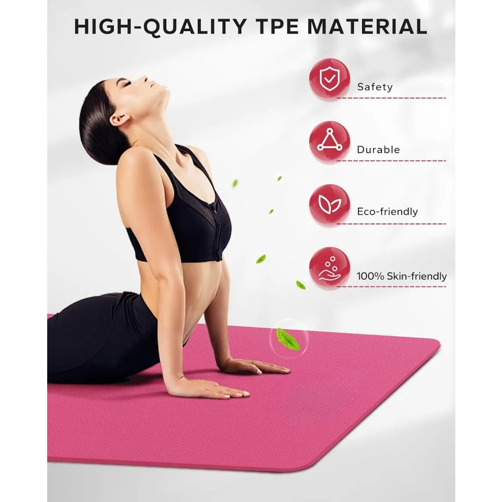 Extra Large Yoga Mat - 72"x48"/78"x54"x6mm, Non-Slip, Durable, Eco-Friendly, Thick Wide Exercise Mat for Home Workouts, Yoga