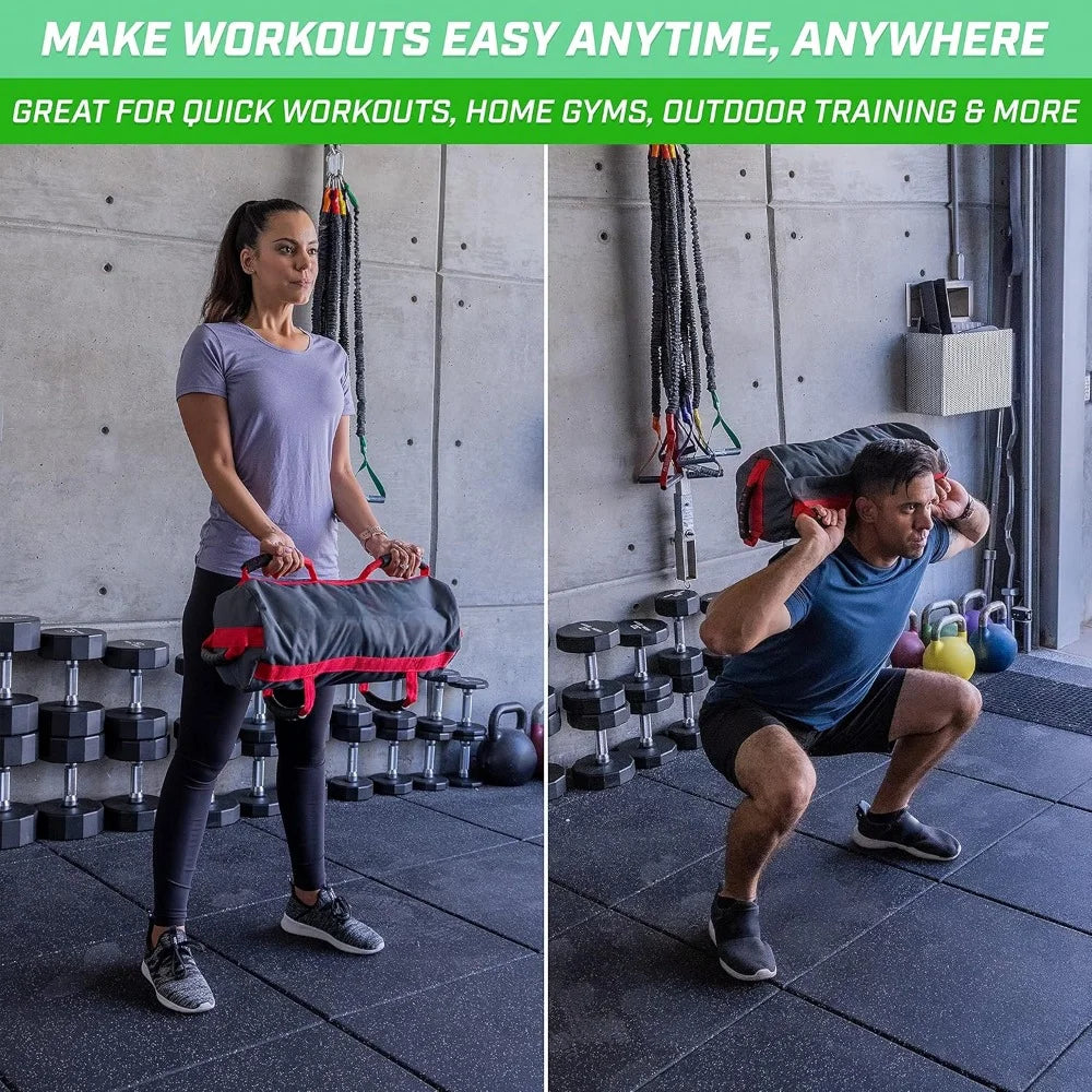 Fitness Weight Bag Workout Sandbag Training Aid - Maximum 40 lbs, Fitness Exercises for All Skill Levels - Simply Fill with Sand