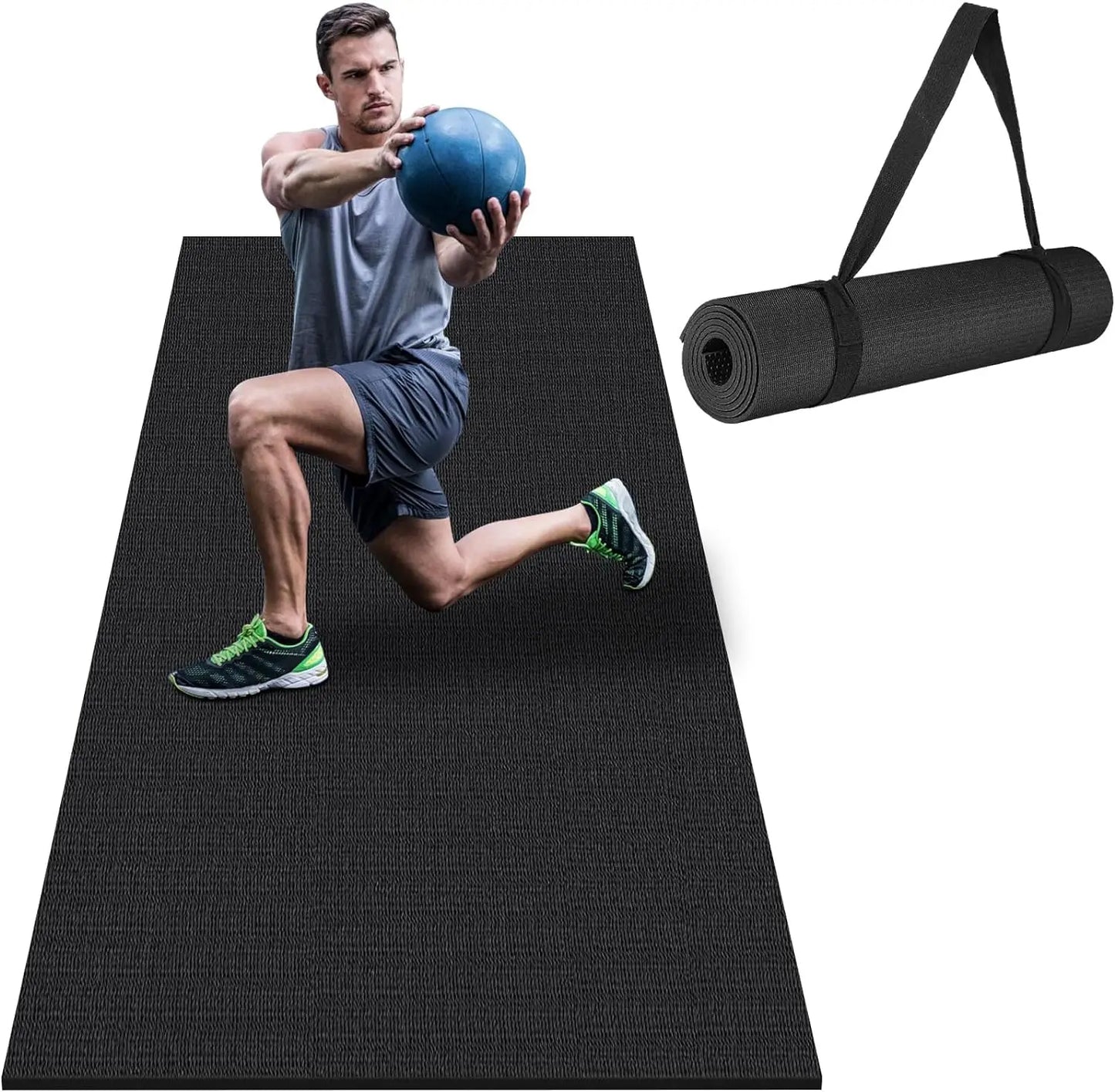 Large Exercise Mat Workout Mat for Home Gym Mats Exercise Gym Flooring Fitness Mats Large Yoga Cardio Mat for Weightlifting