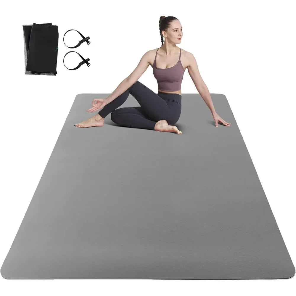 Large Yoga for Men and Women Mat Extra Thick TPE Fitness Mat for Home Gym Workout, Non-Slip, Eco Friendly Exercise Mat for Yoga