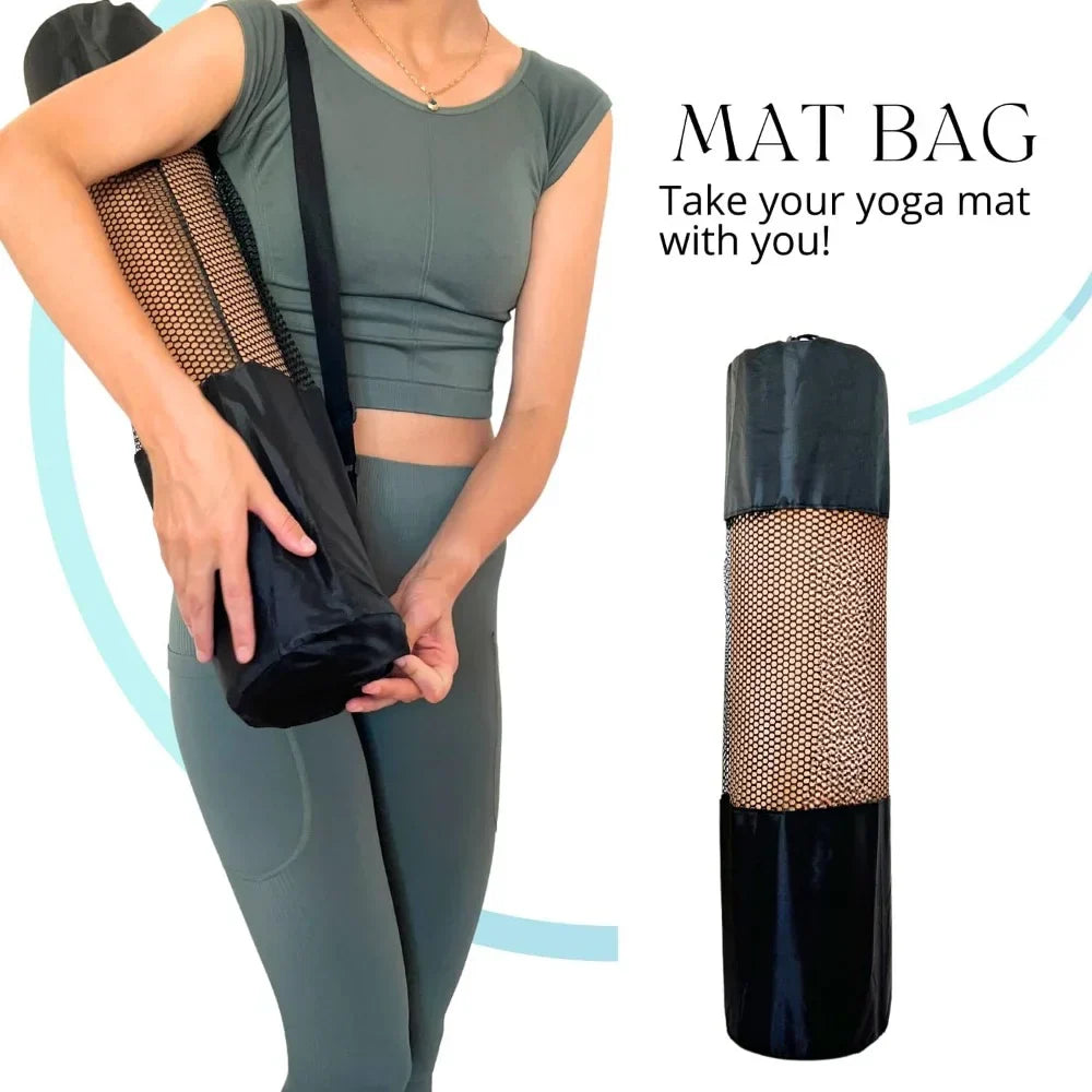 Premium Cork Yoga Kit 5-pieces, Lightweight Cork Yoga Mat, 2 Cork Blocks, Strap & Bag, Eco-Friendly, Customized Home Gym