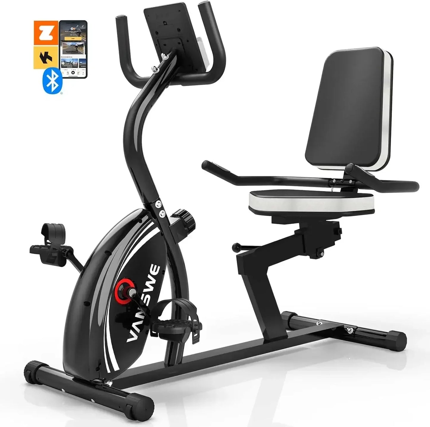 Recumbent Exercise Bike for Adults Seniors - Recumbent Bikes for Home with Magnetic Resistance, Bluetooth and App Connectivity