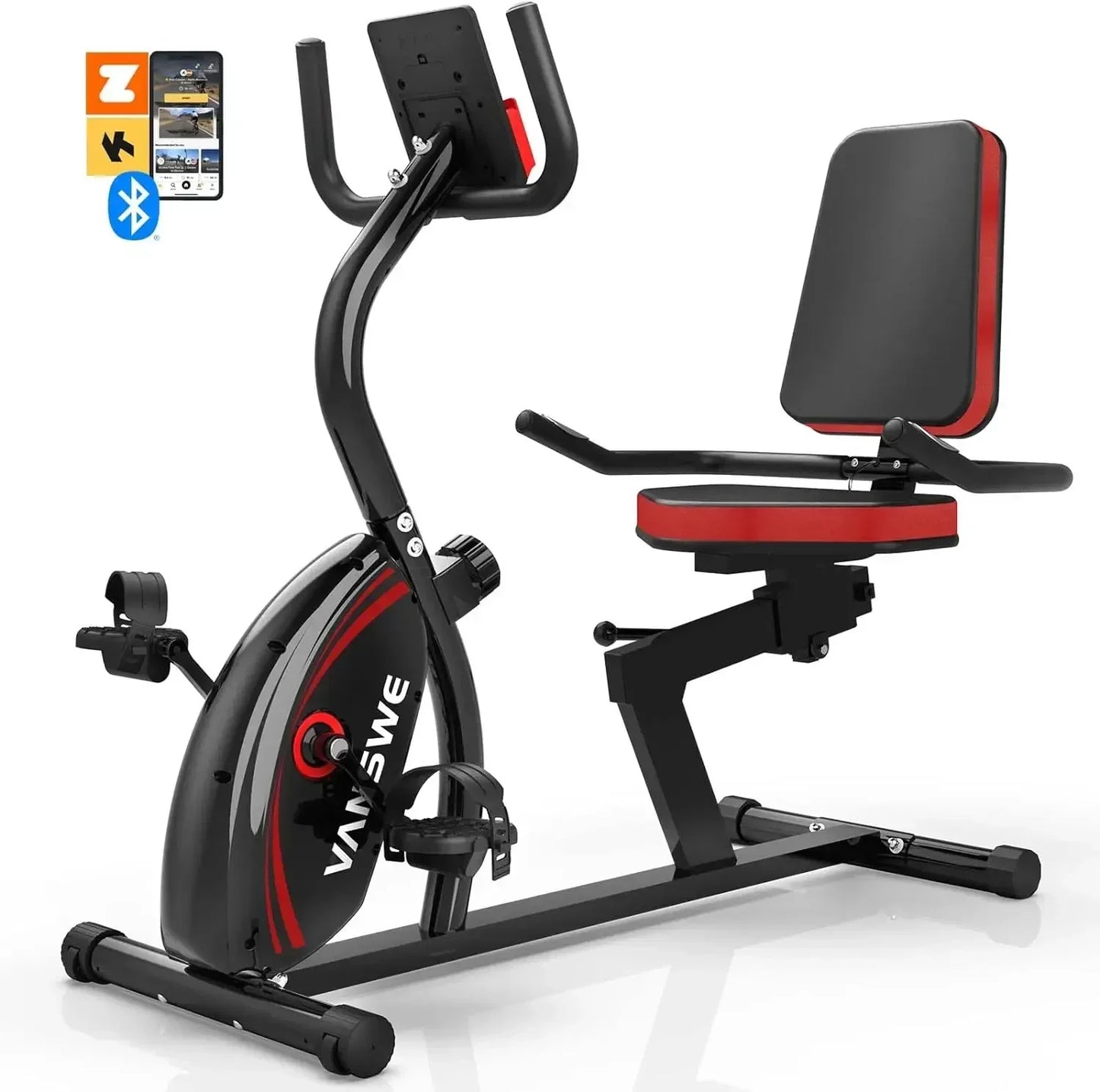 Recumbent Exercise Bike for Adults Seniors - Recumbent Bikes for Home with Magnetic Resistance, Bluetooth and App Connectivity