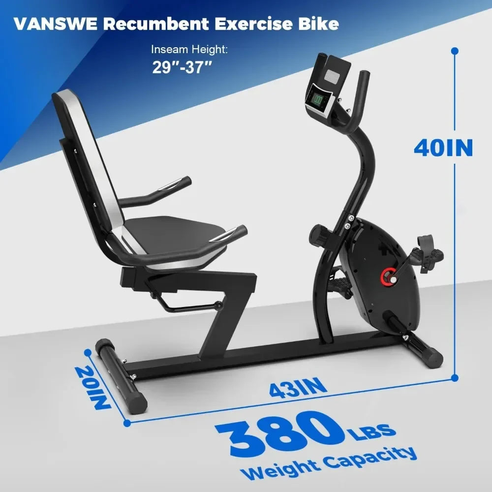 Recumbent Exercise Bike for Adults Seniors - Recumbent Bikes for Home with Magnetic Resistance, Bluetooth and App Connectivity