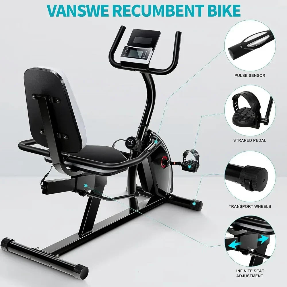 Recumbent Exercise Bike for Adults Seniors - Recumbent Bikes for Home with Magnetic Resistance, Bluetooth and App Connectivity