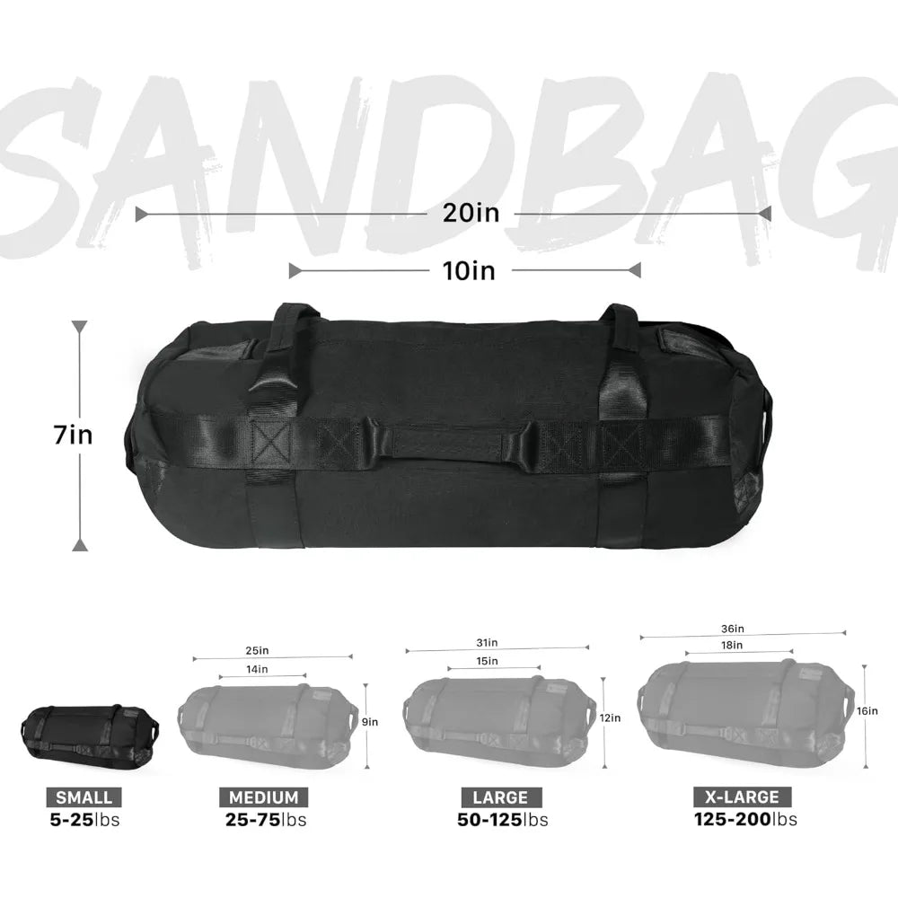 Sandbags for Working Out, Adjustable Sand Bags for Weight Training with Handles, Enhanced Compartments 5-200Lbs Sandbags