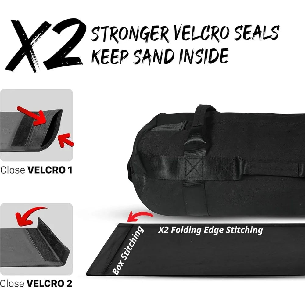 Sandbags for Working Out, Adjustable Sand Bags for Weight Training with Handles, Enhanced Compartments 5-200Lbs Sandbags