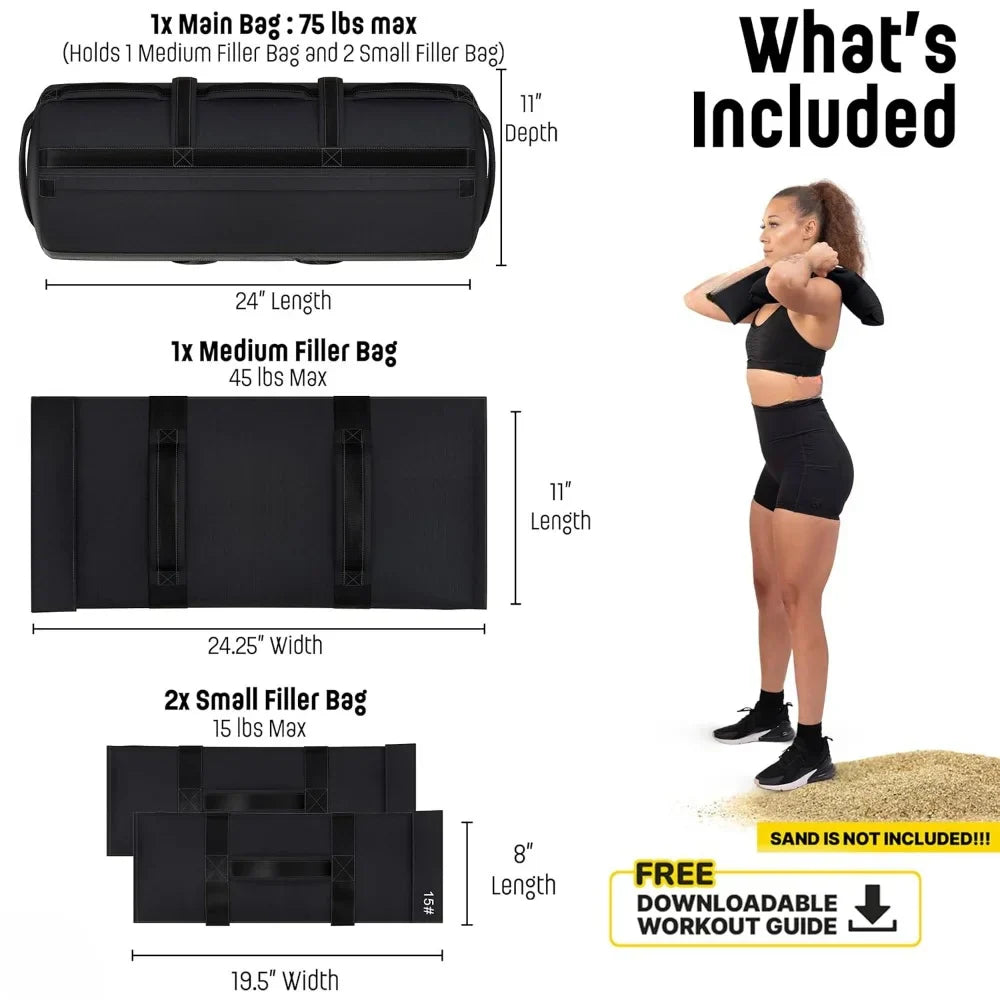 Sandbags for Working Out - Enhance Your Fitness with Our Workout Sandbag, Versatile & Durable Sand Bags for Weight Training