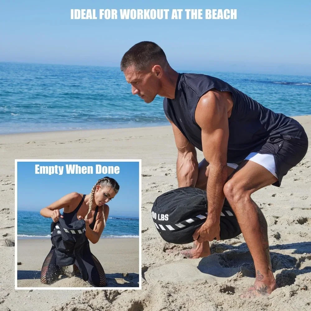 Sports Workout Sandbag, Unfilled Heavy-Duty Strongman Sand Bags for Full-Body & Core Training, Weight Lifting Sandbag