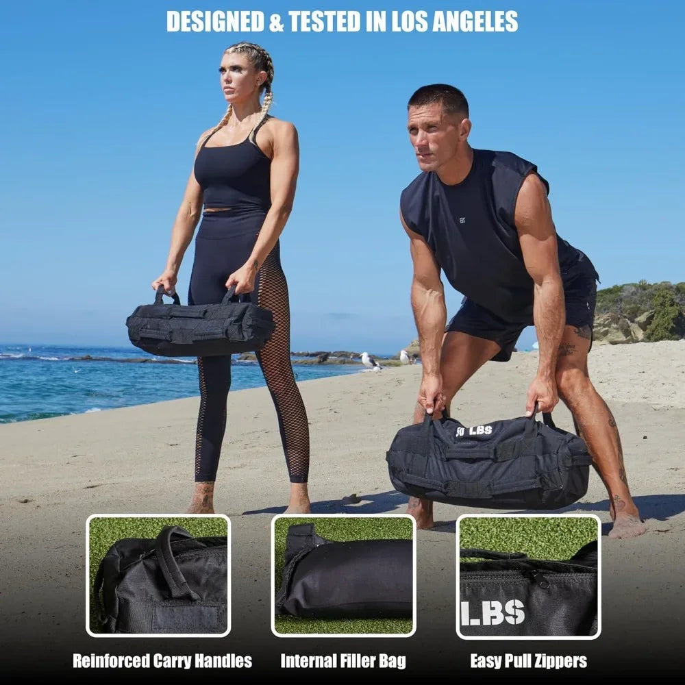 Sports Workout Sandbag for Versatile,Intensive Core Muscles Fitness,Strength Training with Strategic Handle Placement (Unfilled)