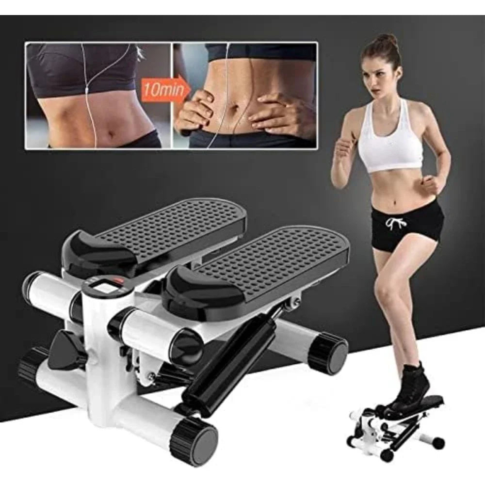 Stair Stepper with Resistance Bands, Waist Fitness Twister Step Machine for Full Body, Portable Stair Climber Exercise Machine