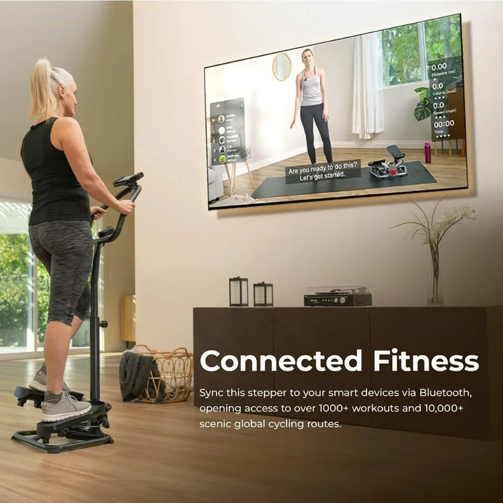 Stair Twist Steppers for Exercise At Home Machine with Handlebar Side Side Stepper Climber Optional Connected Fitness Steppers