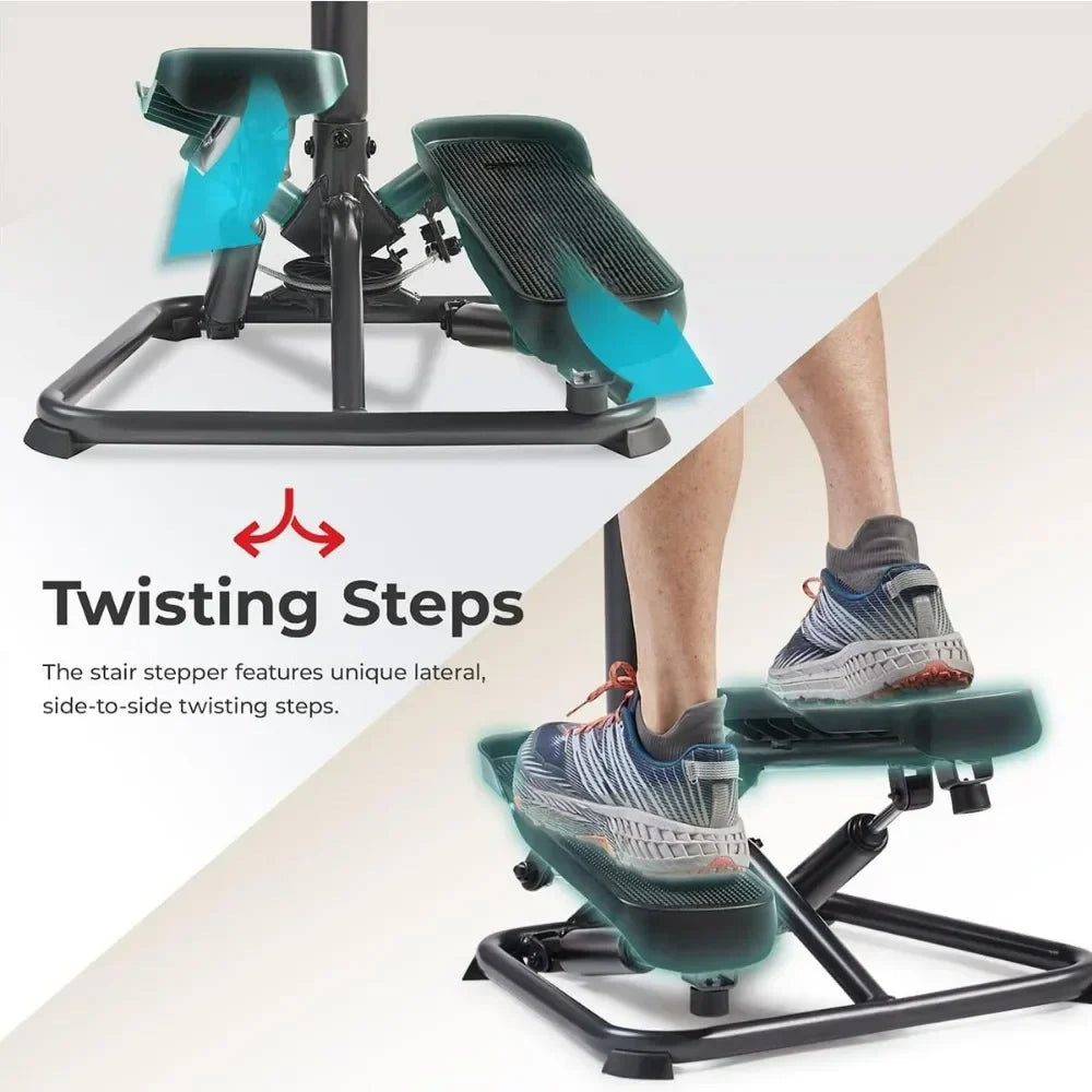 Stair Twist Steppers for Exercise At Home Machine with Handlebar Side Side Stepper Climber Optional Connected Fitness Steppers