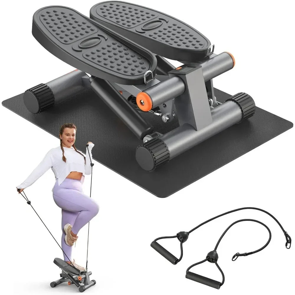 Steppers for Exercise, Stepper with 300LBS Loading Capacity, Stair Stepper with Resistance Bands, Hydraulic Fitness Steppe