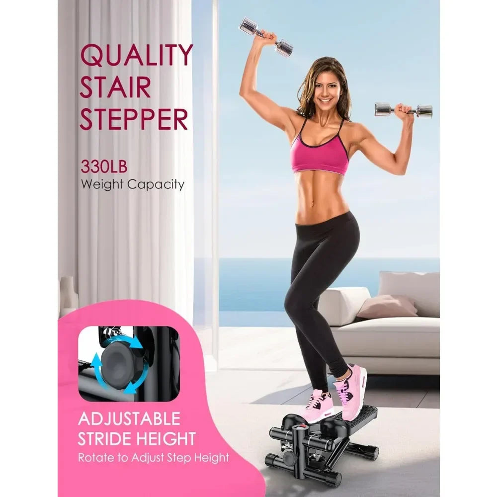 Steppers for Exercise at Home, Mini Stair Stepper Capacity, 330 lb Workout Stepper Machine for Exercise, Stepper with Resistance