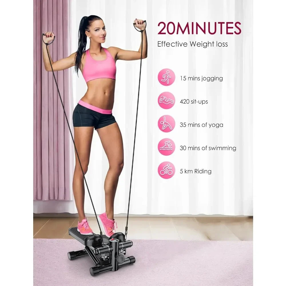 Steppers for Exercise at Home, Mini Stair Stepper Capacity, 330 lb Workout Stepper Machine for Exercise, Stepper with Resistance