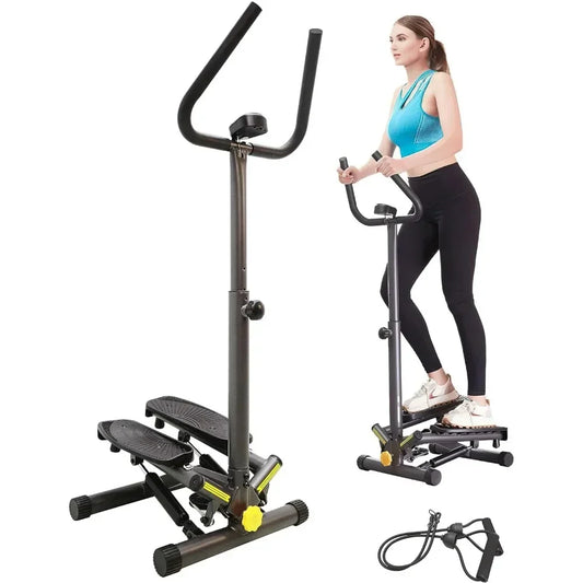 Twist Stepper with Resistance Bands, 300LBS Stepper Machine with Weight Capacity, Full Body Workout, Step Machine for Men Women