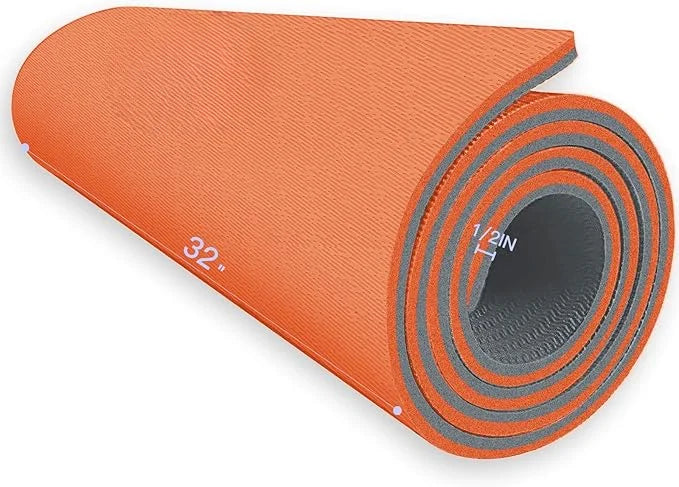 Yoga Extra Thick TPE Yoga Mat - 72"x 32" Thickness 1/2 Inch with High Density Anti-Tear Exercise Bolster for Home Gym Yoga